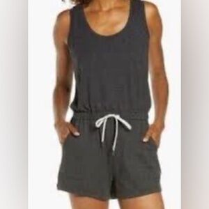 Wilfred Free Sleeveless Summer Romper Bohemian Green White Drawstring Size S
